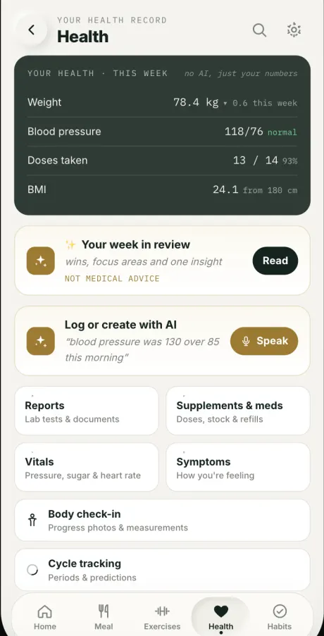 Alpha Health, health record.