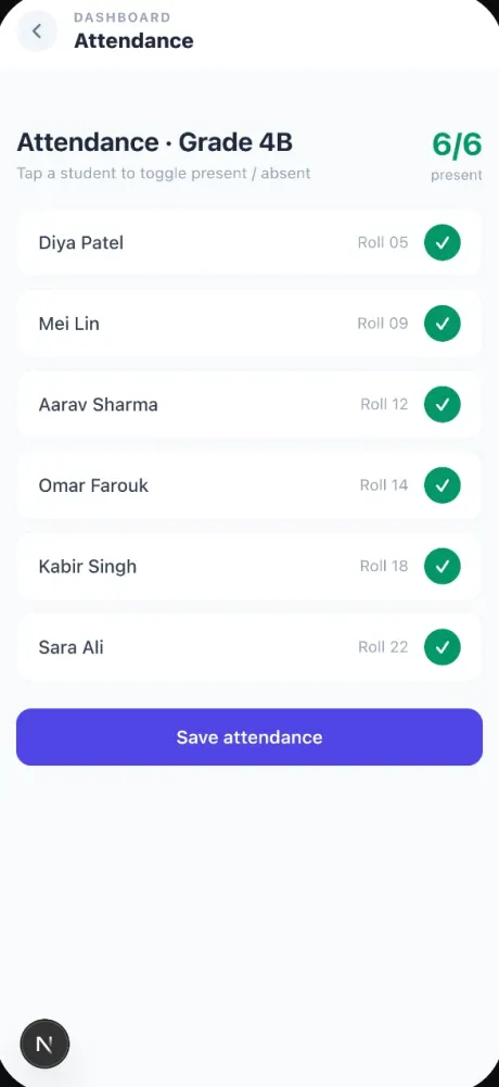 SchoolSphere, attendance.