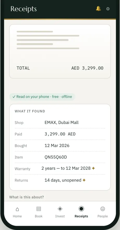 Alpha Wealth, receipts.